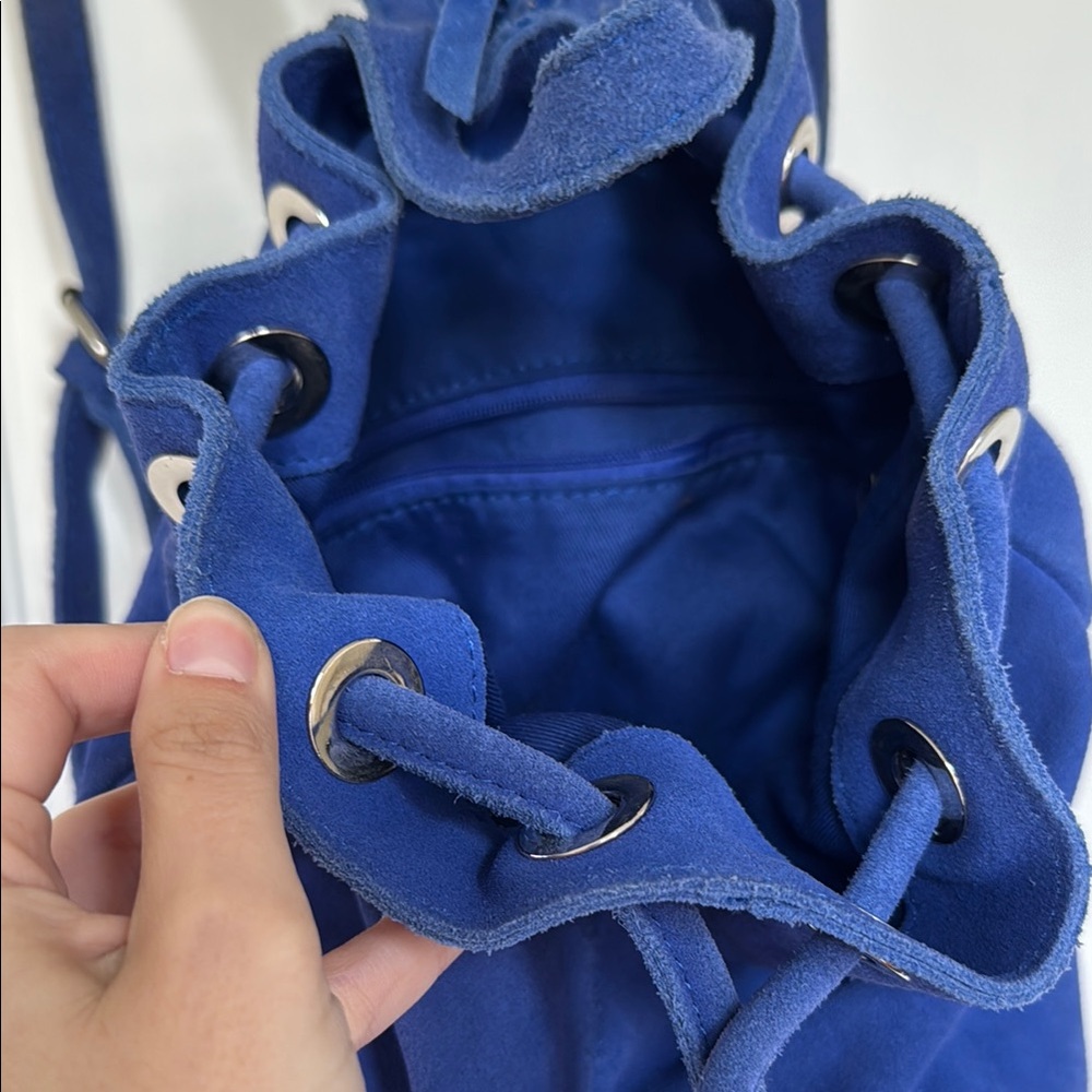 Royal Blue Canvas Drawstring Backpack - image 3